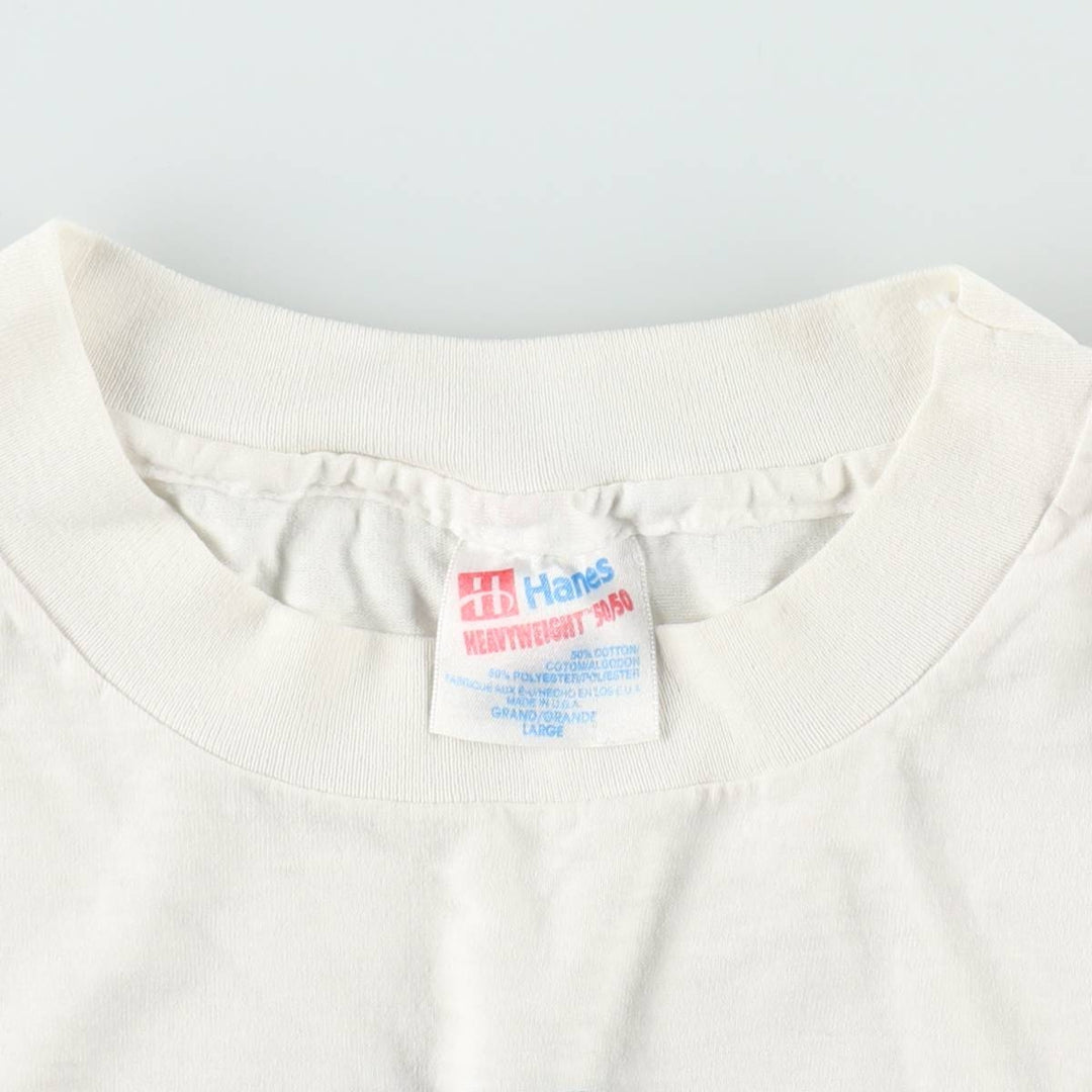 90'S Hanes HEAVYWEIGHT 50 cotton white type Vintage Second Hand