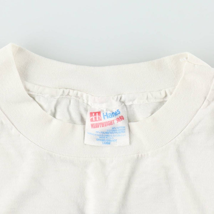 90'S Hanes HEAVYWEIGHT 50 cotton white type Vintage Second Hand
