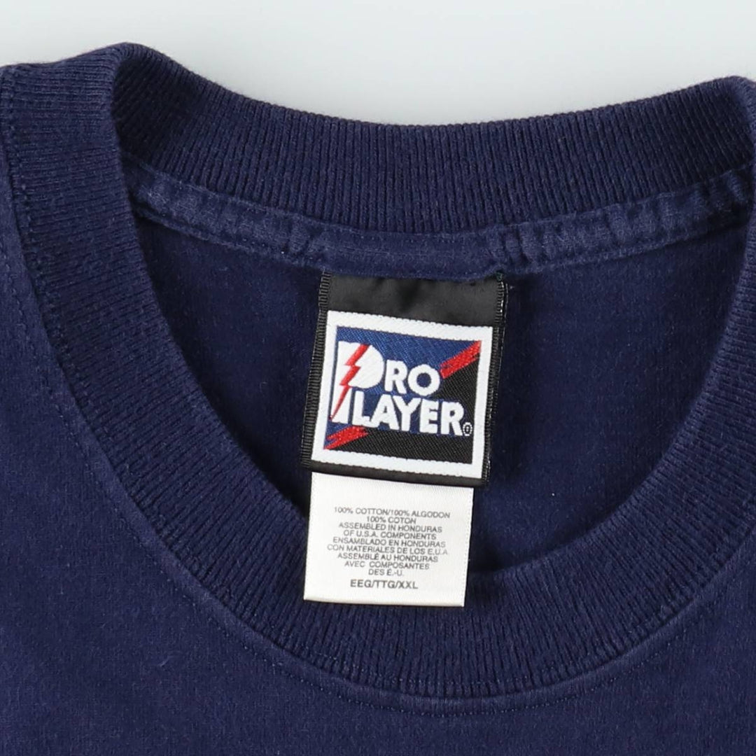 90'S PRO PLAYER MLB NEW YORK YANKEES Logo Print T-Shirt, Men's XXL (approx.), Vintage cotton navy blue type Vintage Second Hand