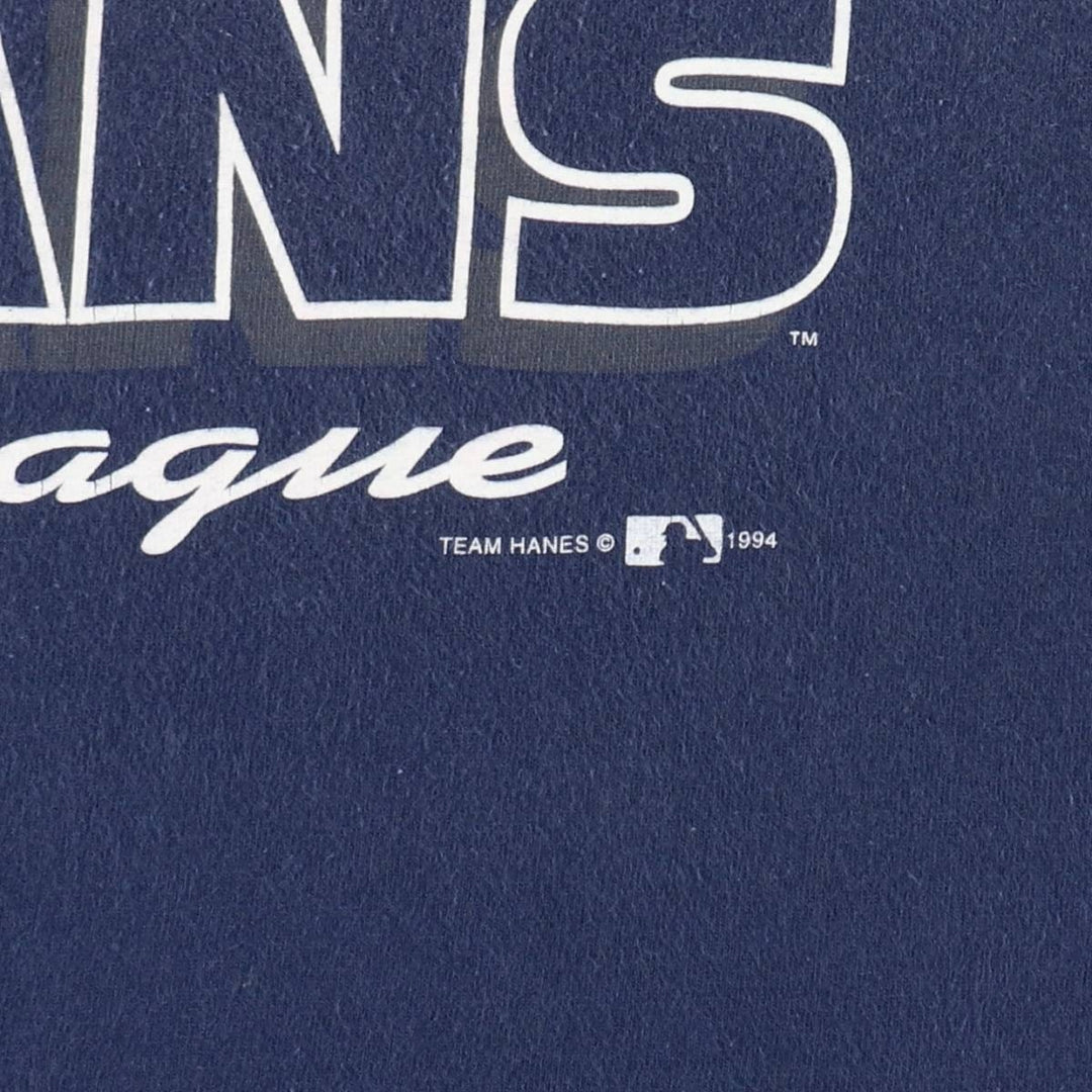 90'S MLB Cleveland Indians sports print t-shirt, men's size XL equivalent, vintage. unclear navy blue type Vintage Second Hand