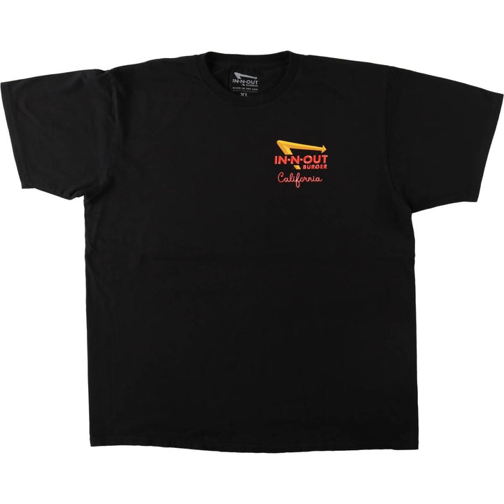 IN-N-OUT BURGER In-N-Out Burger Advertising T-shirt Made in USA Men's XL size cotton black type Vintage Second Hand