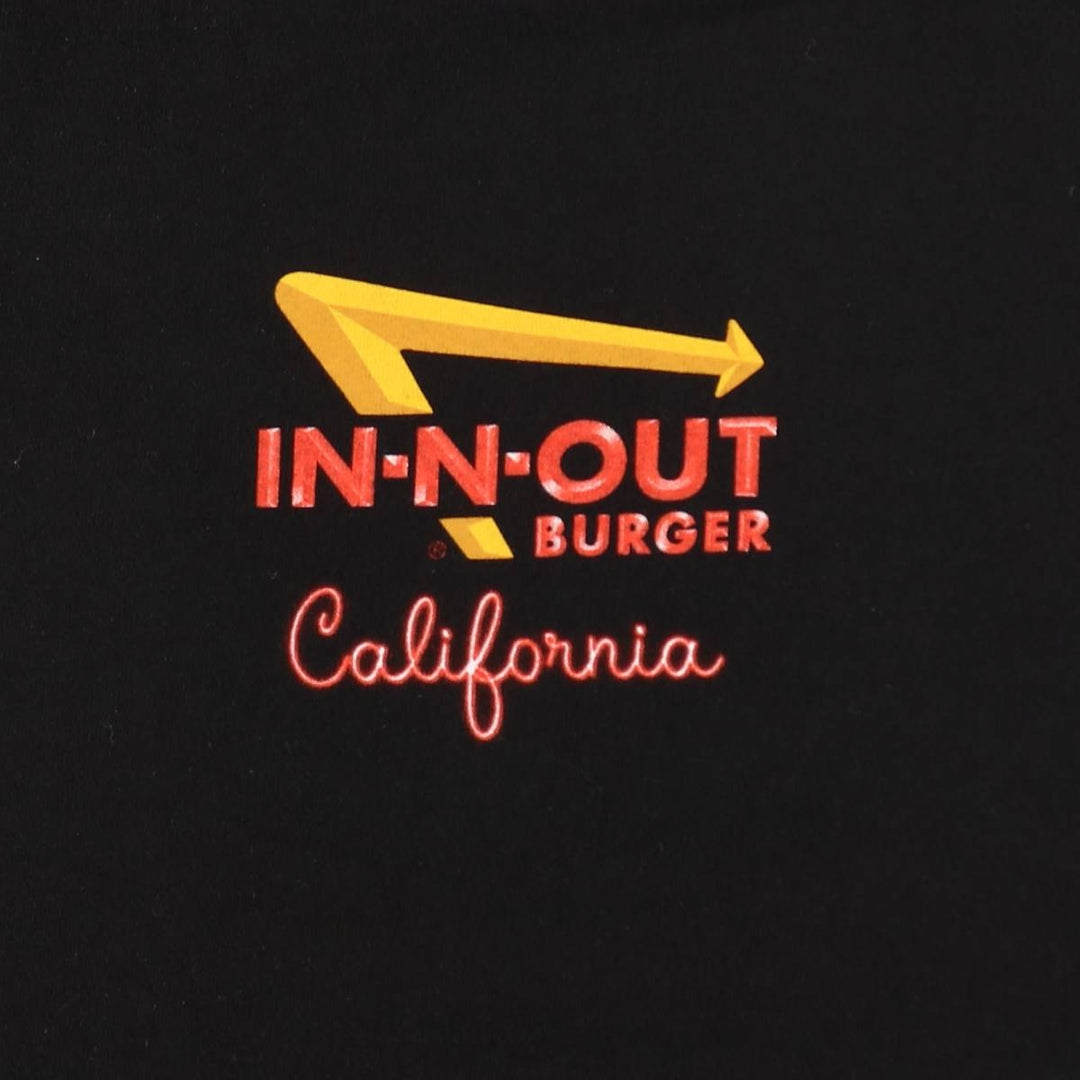 IN-N-OUT BURGER In-N-Out Burger Advertising T-shirt Made in USA Men's XL size cotton black type Vintage Second Hand