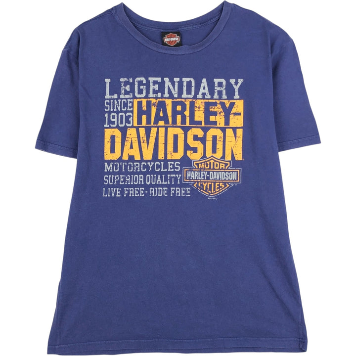 Harley-Davidson Motorcycle Bike T-shirt, Men's Size L cotton Navy blue Vintage Second Hand