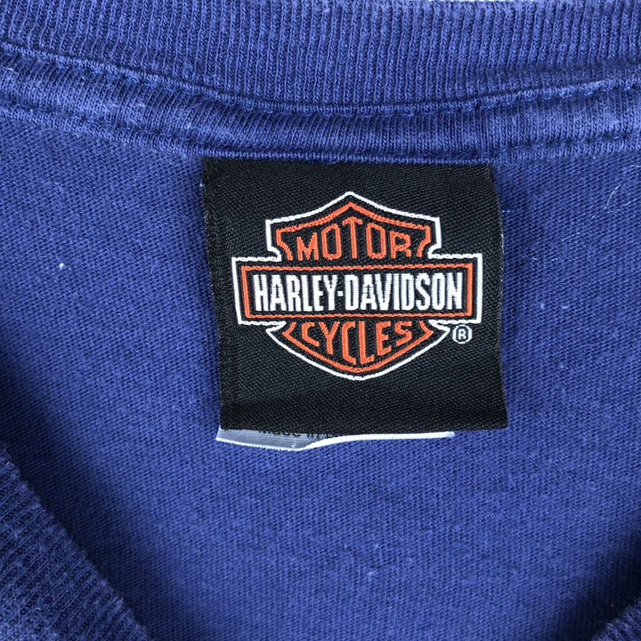 Harley-Davidson Motorcycle Bike T-shirt, Men's Size L cotton Navy blue Vintage Second Hand