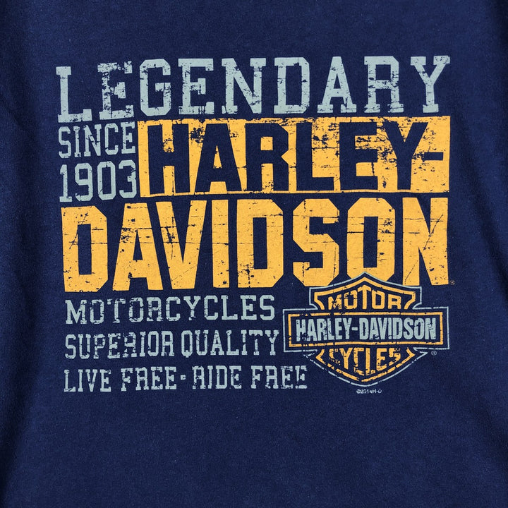 Harley-Davidson Motorcycle Bike T-shirt, Men's Size L cotton Navy blue Vintage Second Hand