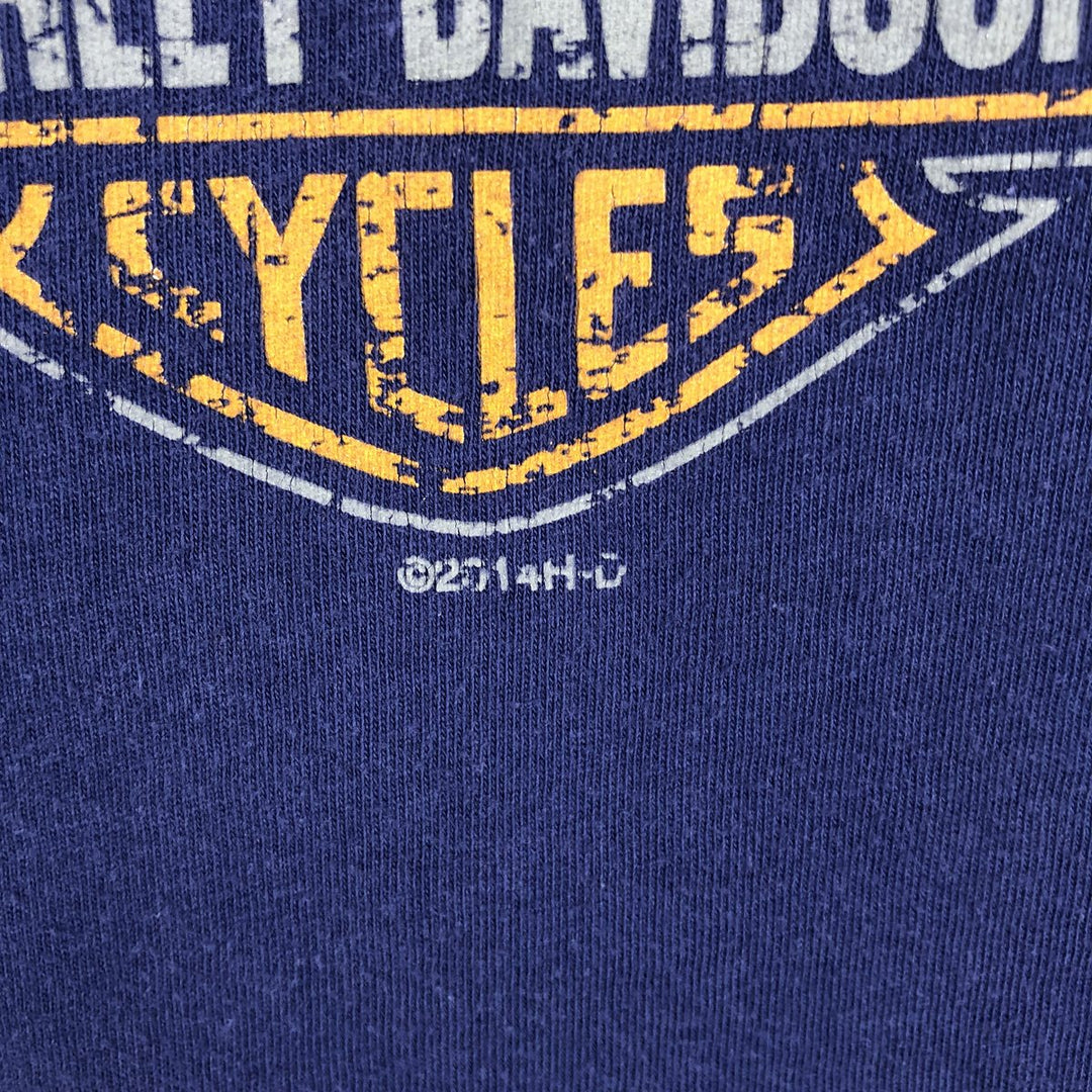 Harley-Davidson Motorcycle Bike T-shirt, Men's Size L cotton Navy blue Vintage Second Hand