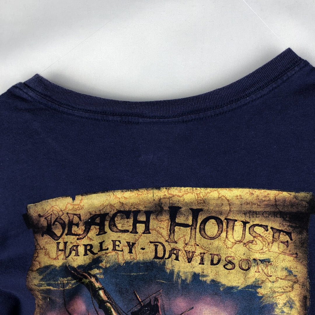 Harley-Davidson Motorcycle Bike T-shirt, Men's Size L cotton Navy blue Vintage Second Hand
