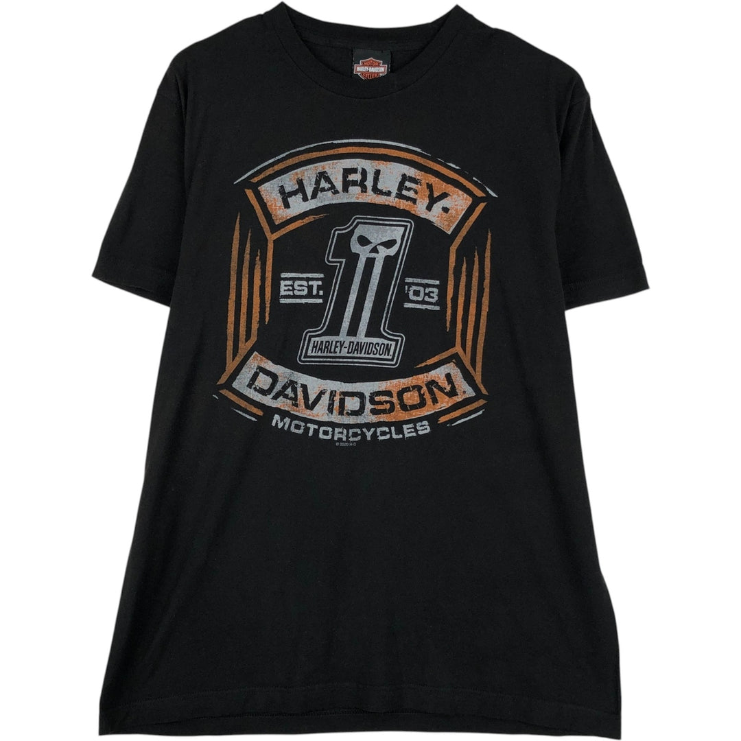 Harley-Davidson Motorcycle Bike T-shirt, Men's Size L cotton black type Vintage Second Hand