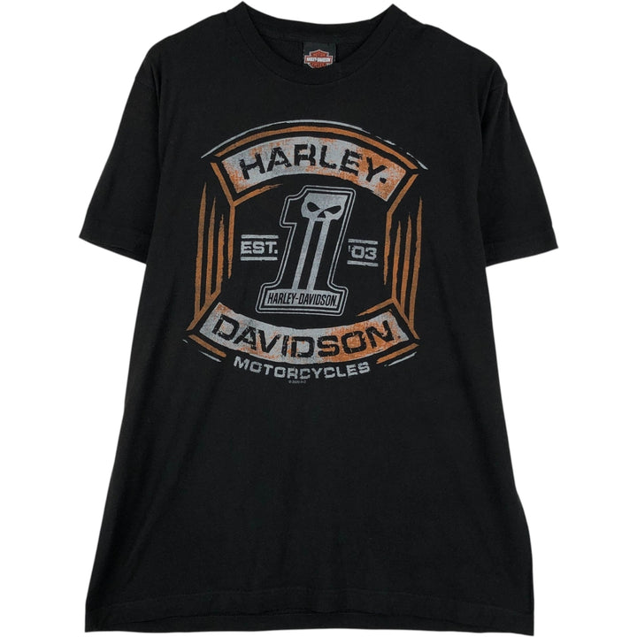 Harley-Davidson Motorcycle Bike T-shirt, Men's Size L cotton black type Vintage Second Hand
