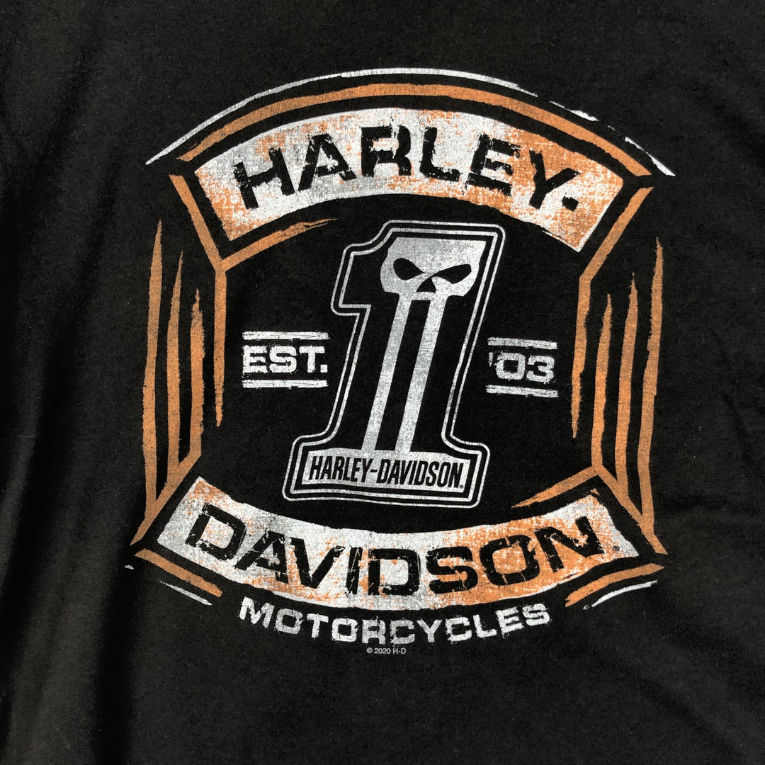 Harley-Davidson Motorcycle Bike T-shirt, Men's Size L cotton black type Vintage Second Hand