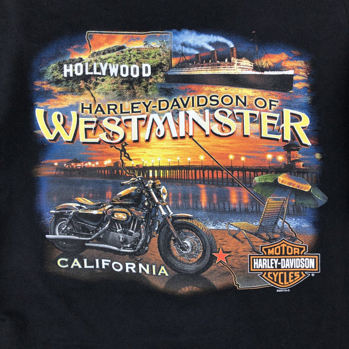 Harley-Davidson Motorcycle Bike T-shirt, Men's Medium cotton black type Vintage Second Hand