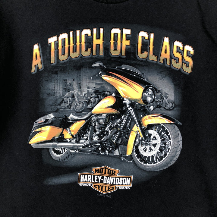 Harley-Davidson Motorcycle Bike T-shirt Made in USA Men's L size cotton black type Vintage Second Hand