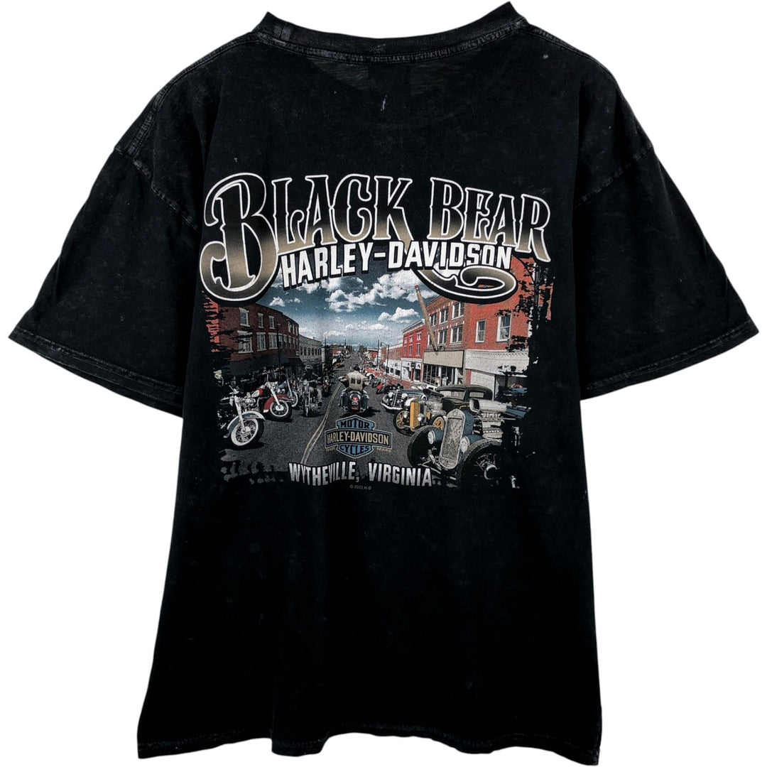 Harley-Davidson Eagle Pattern Motorcycle Bike T-shirt Men's XL cotton black type Vintage Second Hand
