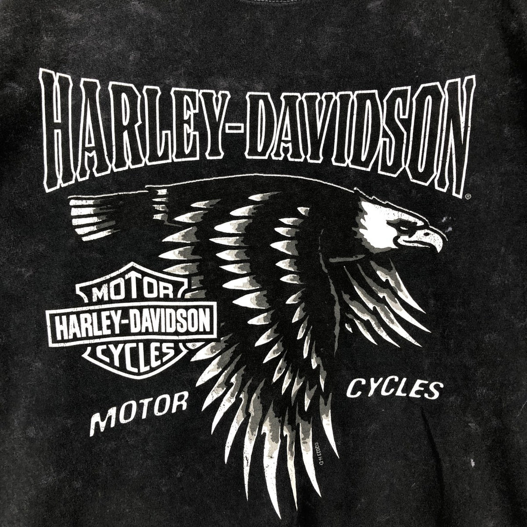 Harley-Davidson Eagle Pattern Motorcycle Bike T-shirt Men's XL cotton black type Vintage Second Hand