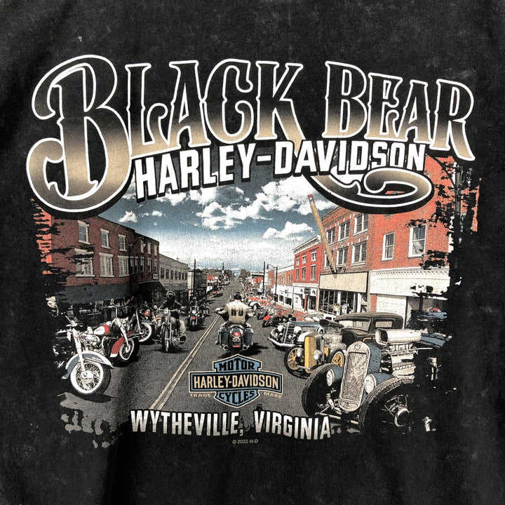 Harley-Davidson Eagle Pattern Motorcycle Bike T-shirt Men's XL cotton black type Vintage Second Hand