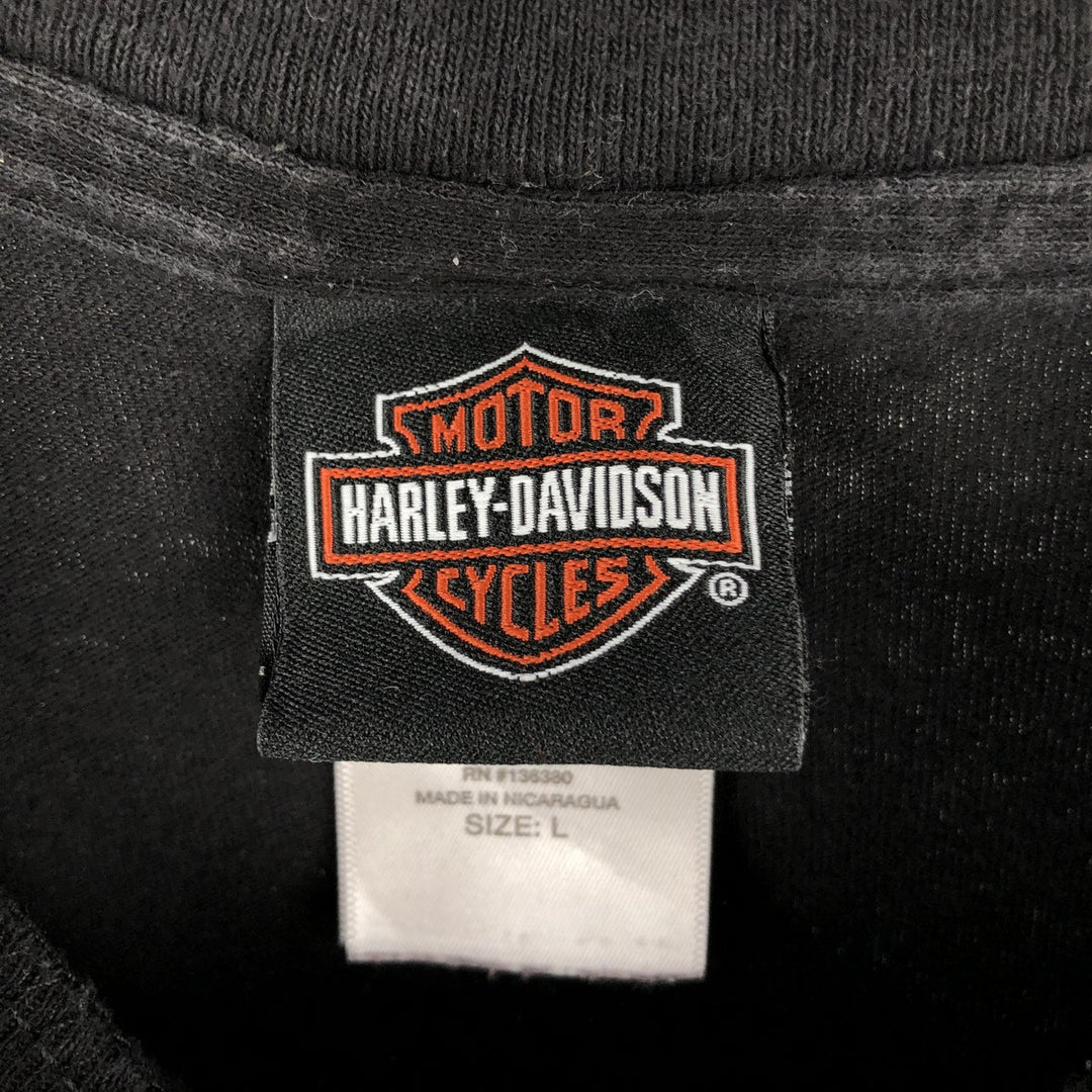 Harley-Davidson Motorcycle Bike T-shirt, Men's Size L cotton black type Vintage Second Hand