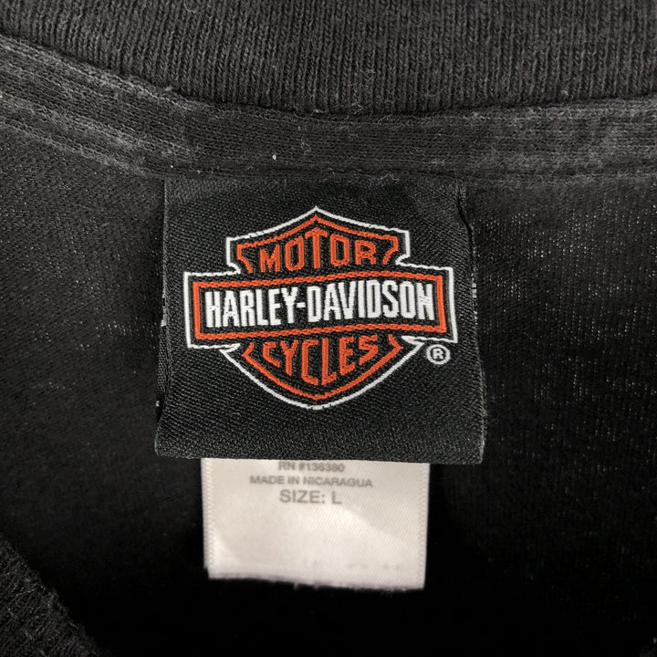 Harley-Davidson Motorcycle Bike T-shirt, Men's Size L cotton black type Vintage Second Hand