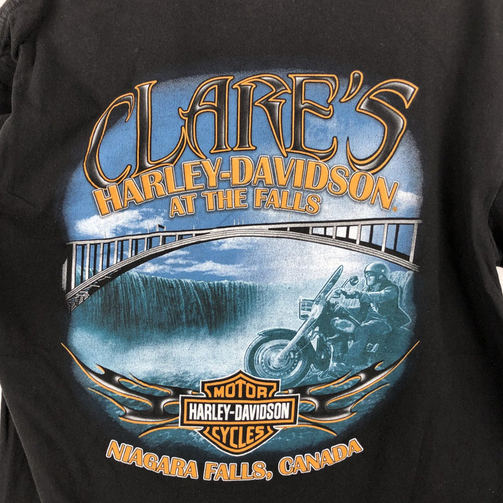 Harley-Davidson Motorcycle Bike T-shirt, Men's Size L cotton black type Vintage Second Hand