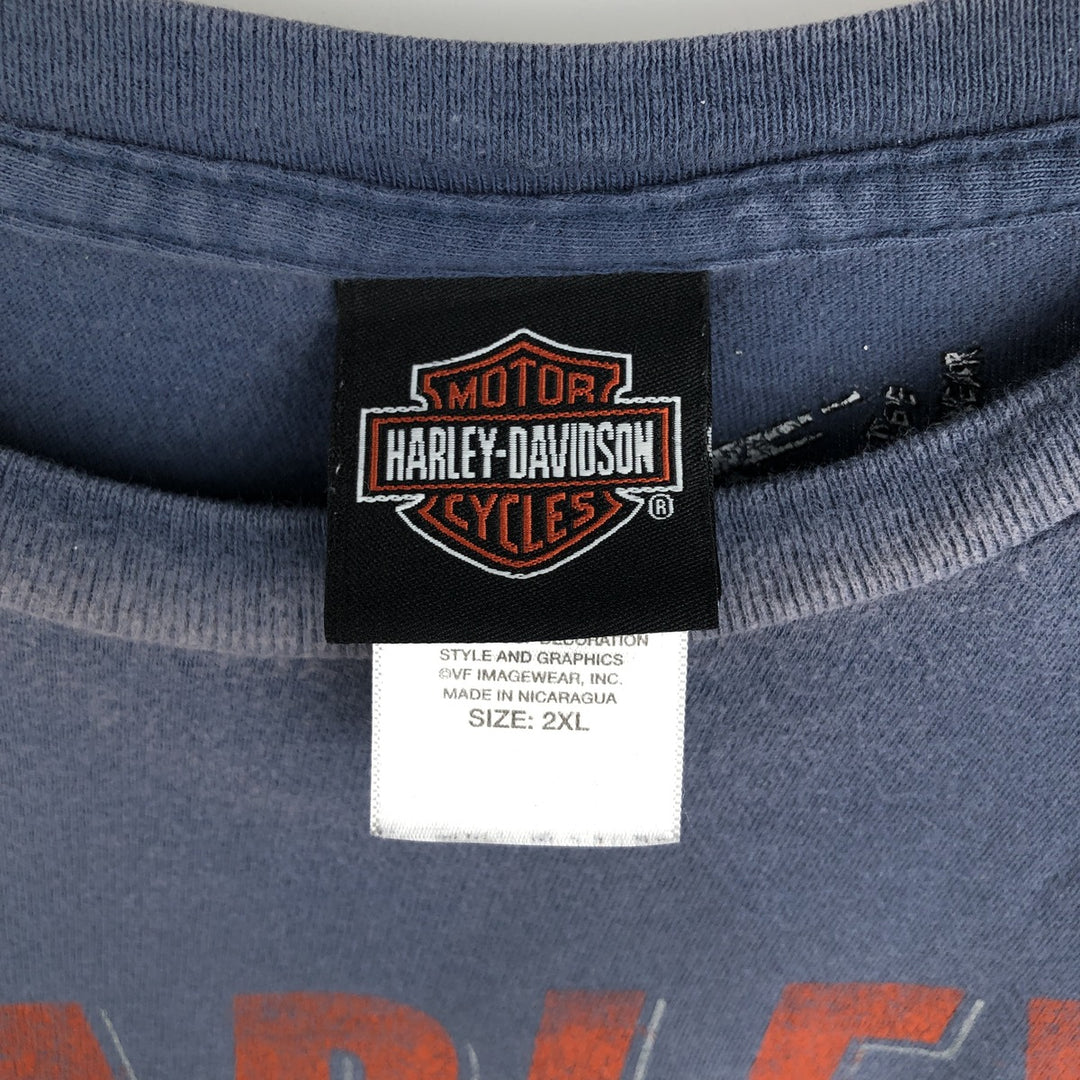 Harley-Davidson Motorcycle Bike T-shirt, Men's XXL cotton blue type Vintage Second Hand