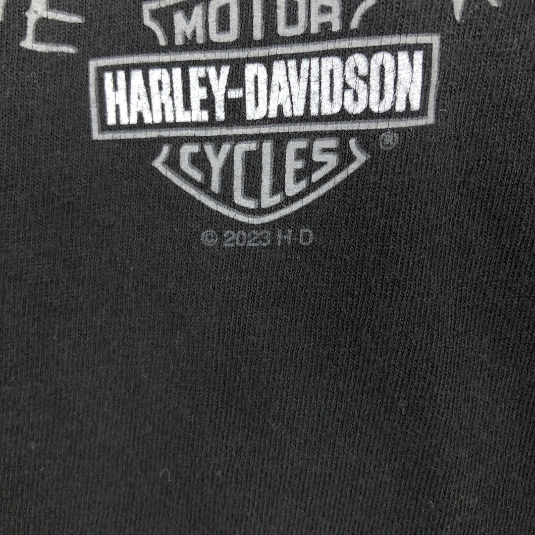 Harley-Davidson Skull Pattern Motorcycle Bike T-shirt Men's XL cotton black type Vintage Second Hand