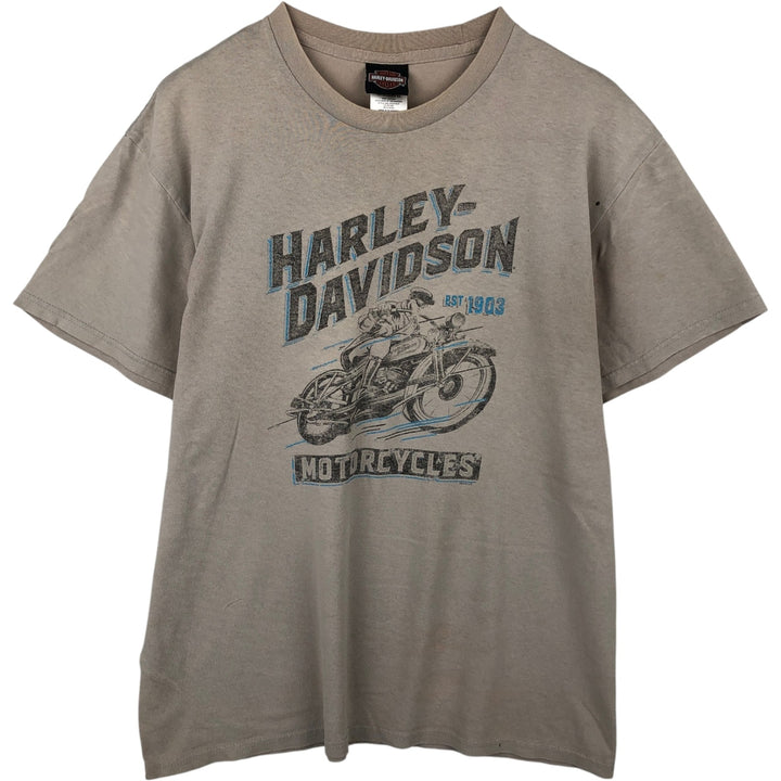 Harley-Davidson Motorcycle Bike T-shirt, Men's Size L cotton unbleached Vintage Second Hand