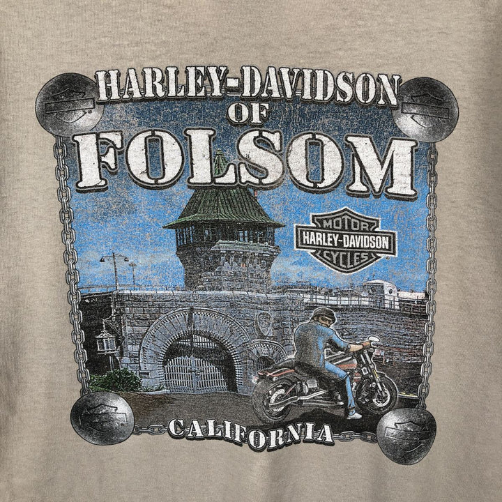Harley-Davidson Motorcycle Bike T-shirt, Men's Size L cotton unbleached Vintage Second Hand