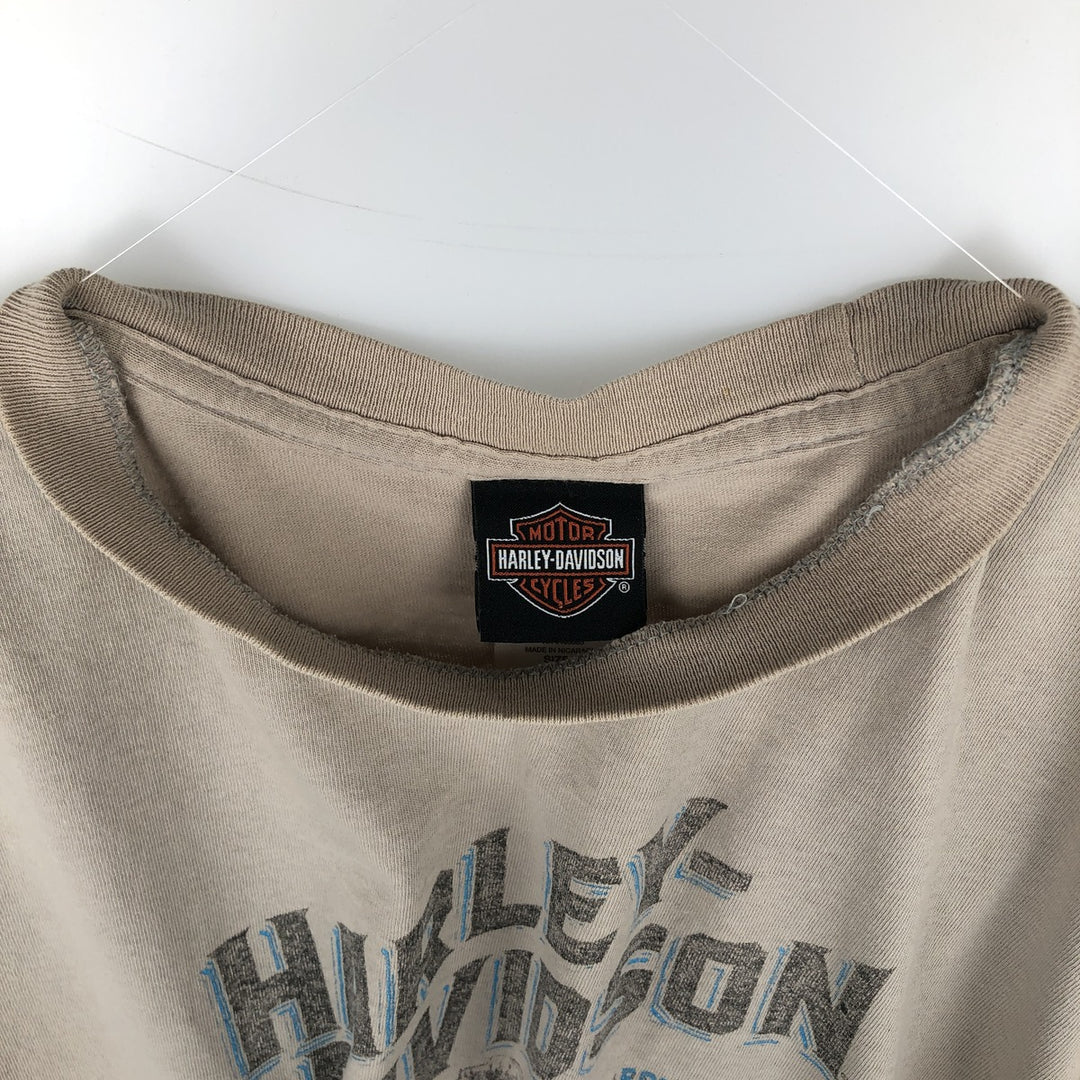 Harley-Davidson Motorcycle Bike T-shirt, Men's Size L cotton unbleached Vintage Second Hand