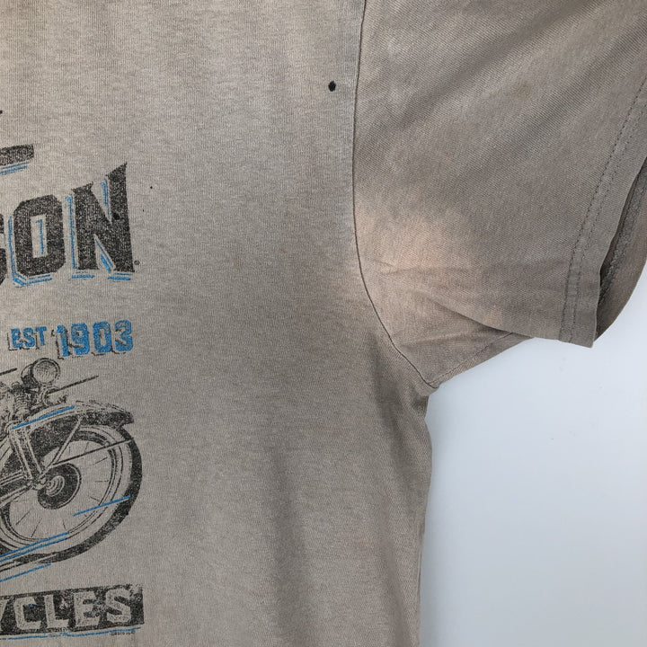 Harley-Davidson Motorcycle Bike T-shirt, Men's Size L cotton unbleached Vintage Second Hand