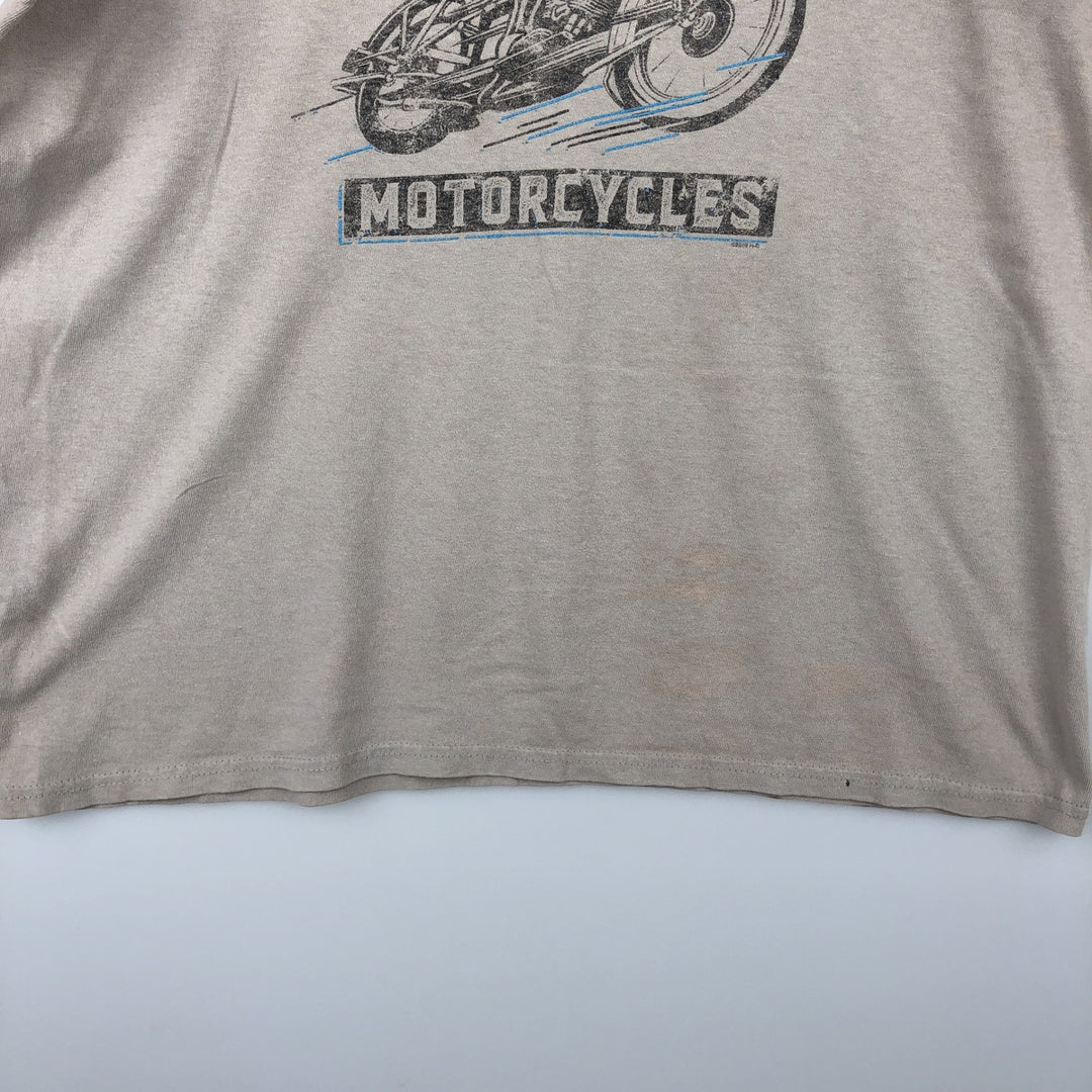 Harley-Davidson Motorcycle Bike T-shirt, Men's Size L cotton unbleached Vintage Second Hand