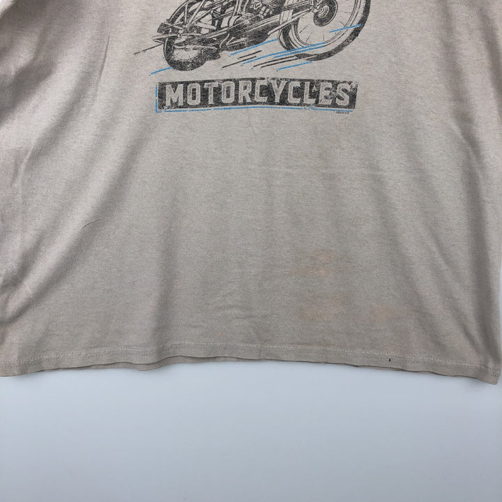Harley-Davidson Motorcycle Bike T-shirt, Men's Size L cotton unbleached Vintage Second Hand