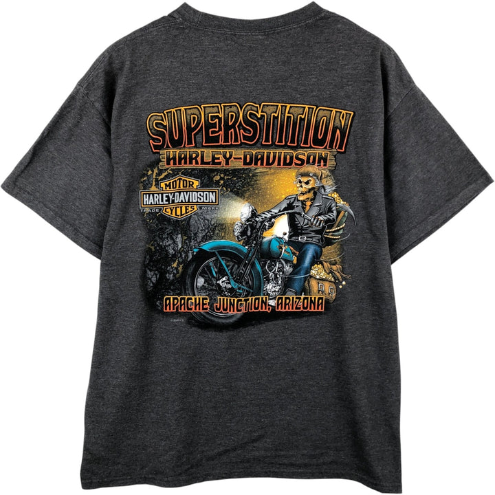 Harley-Davidson Motorcycle Bike T-shirt, Men's Size L cotton Charcoal Vintage Second Hand