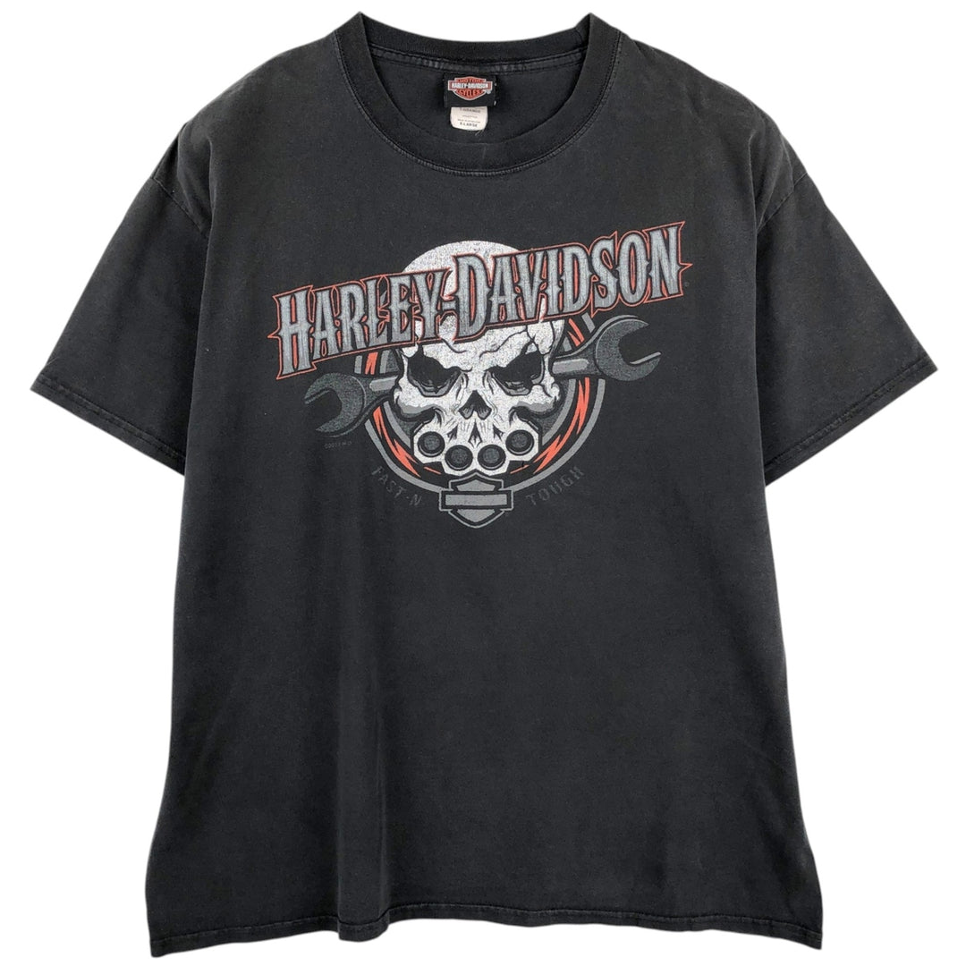 Harley-Davidson Skull Pattern Motorcycle Bike T-shirt Men's XL cotton black type Vintage Second Hand
