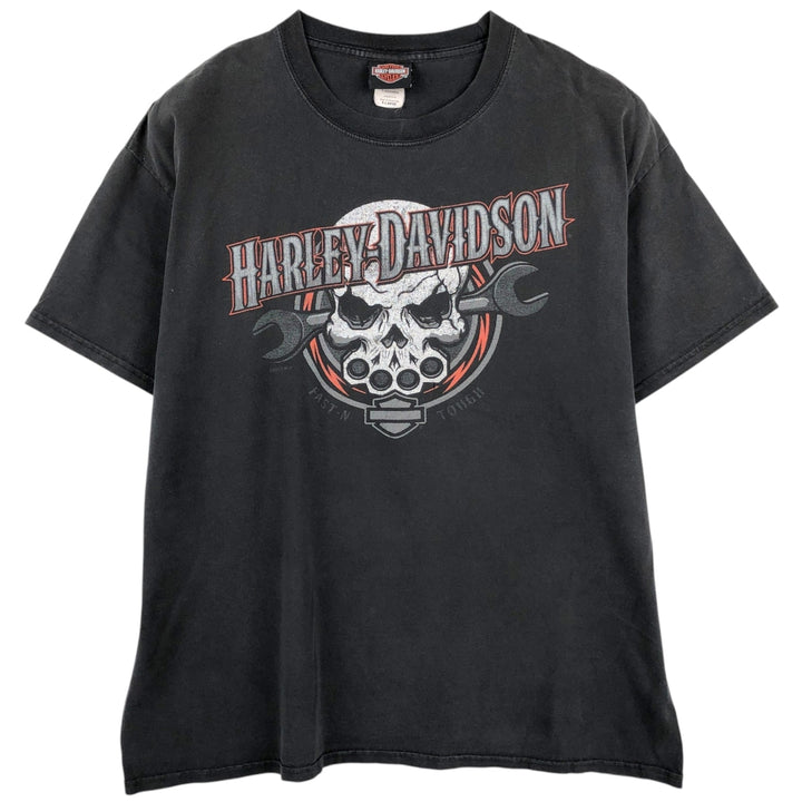 Harley-Davidson Skull Pattern Motorcycle Bike T-shirt Men's XL cotton black type Vintage Second Hand