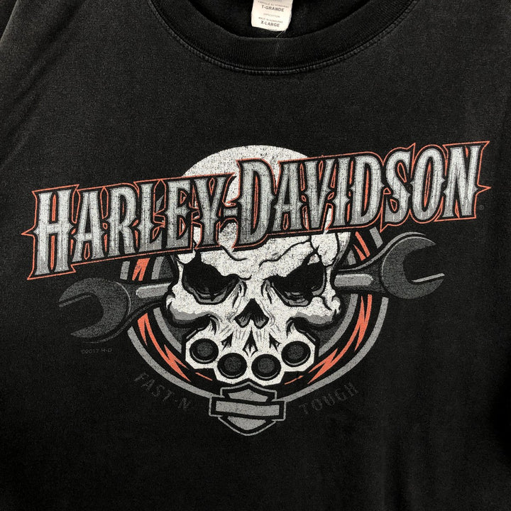 Harley-Davidson Skull Pattern Motorcycle Bike T-shirt Men's XL cotton black type Vintage Second Hand