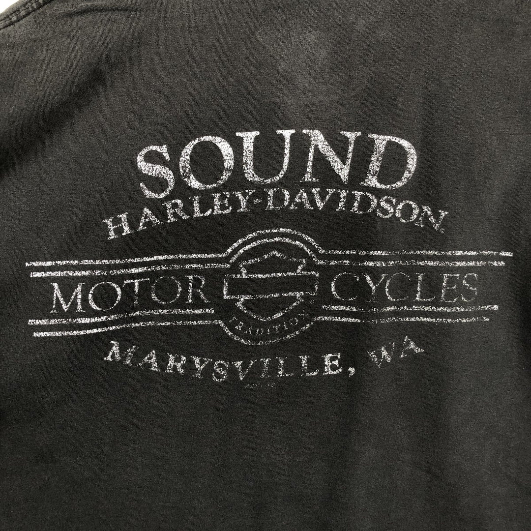 Harley-Davidson Skull Pattern Motorcycle Bike T-shirt Men's XL cotton black type Vintage Second Hand