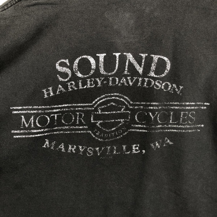 Harley-Davidson Skull Pattern Motorcycle Bike T-shirt Men's XL cotton black type Vintage Second Hand