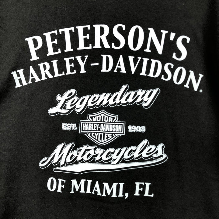 Harley-Davidson Skull Pattern Motorcycle Bike T-shirt Men's L size polyester black type Vintage Second Hand