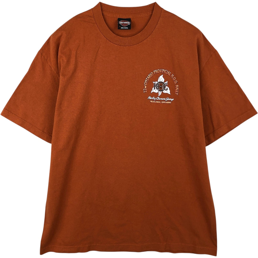 Harley-Davidson Motorcycle Bike T-shirt, Men's XL size cotton orange type Vintage Second Hand