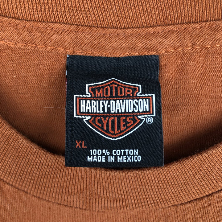 Harley-Davidson Motorcycle Bike T-shirt, Men's XL size cotton orange type Vintage Second Hand