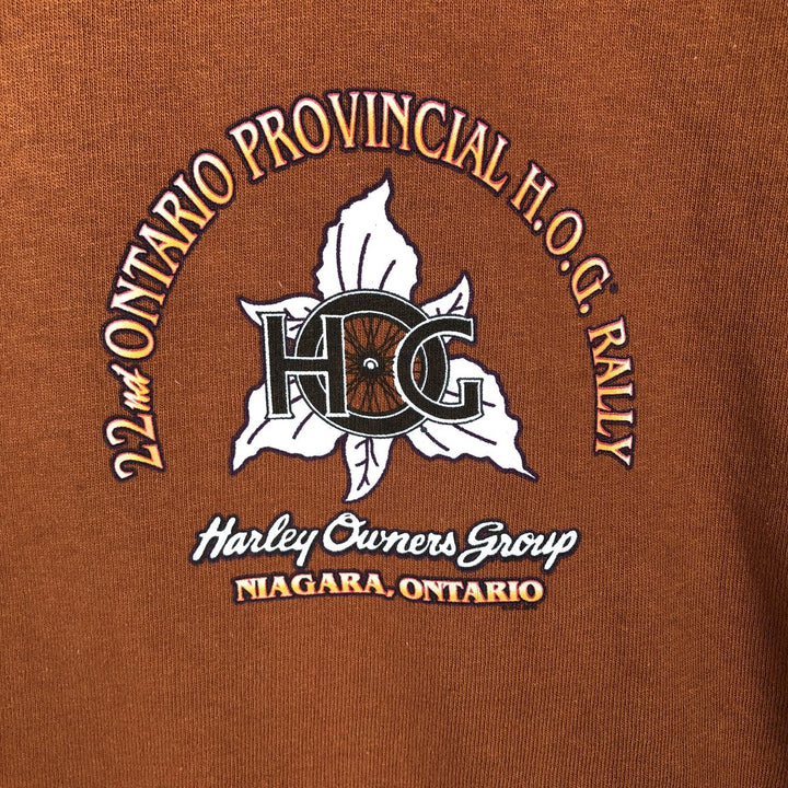 Harley-Davidson Motorcycle Bike T-shirt, Men's XL size cotton orange type Vintage Second Hand