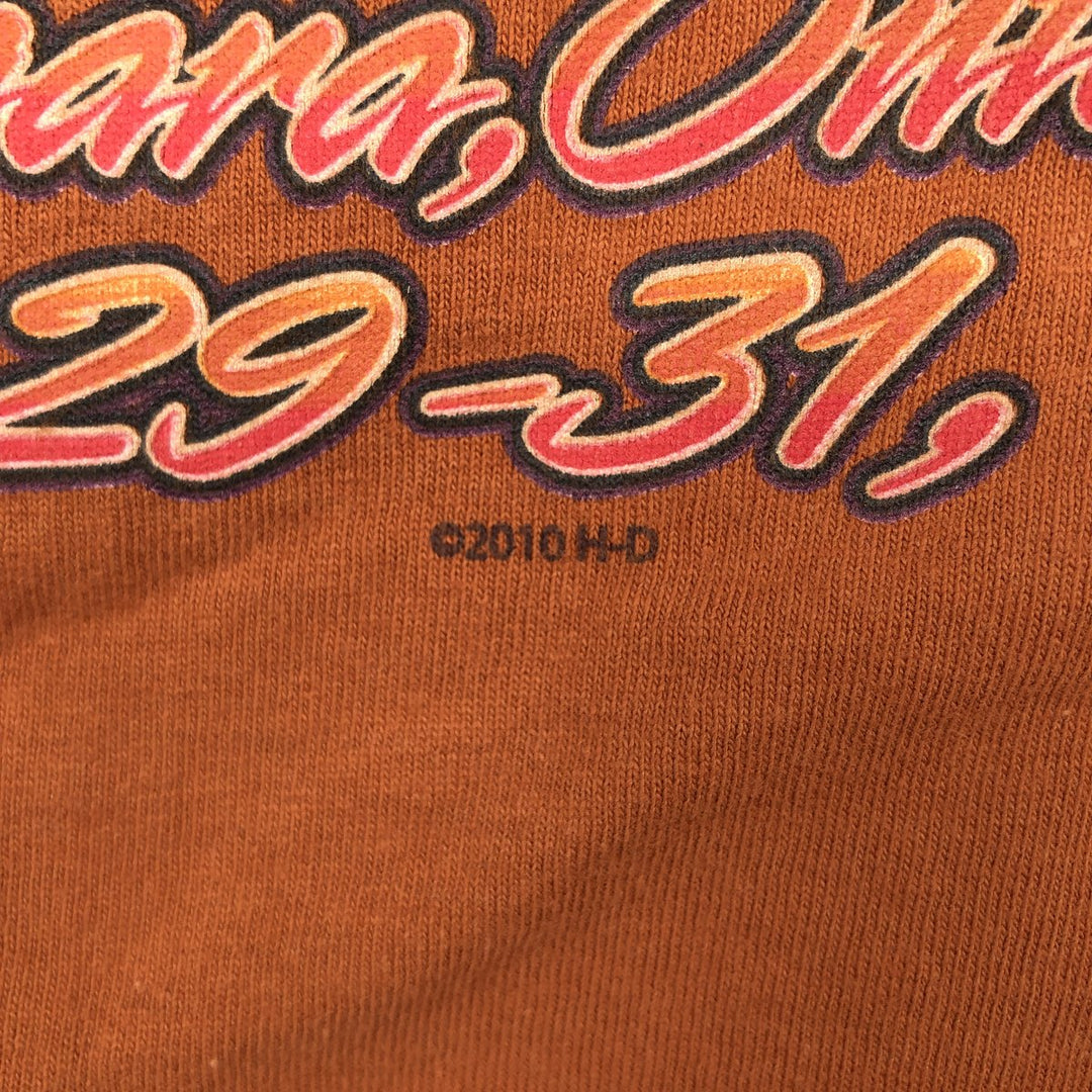 Harley-Davidson Motorcycle Bike T-shirt, Men's XL size cotton orange type Vintage Second Hand