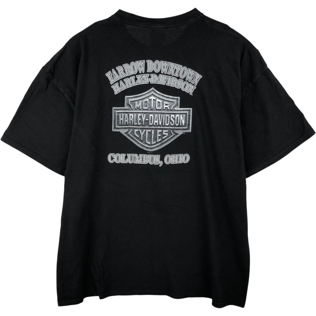 Harley-Davidson Skull Pattern Motorcycle Bike T-shirt Men's XXL cotton black type Vintage Second Hand