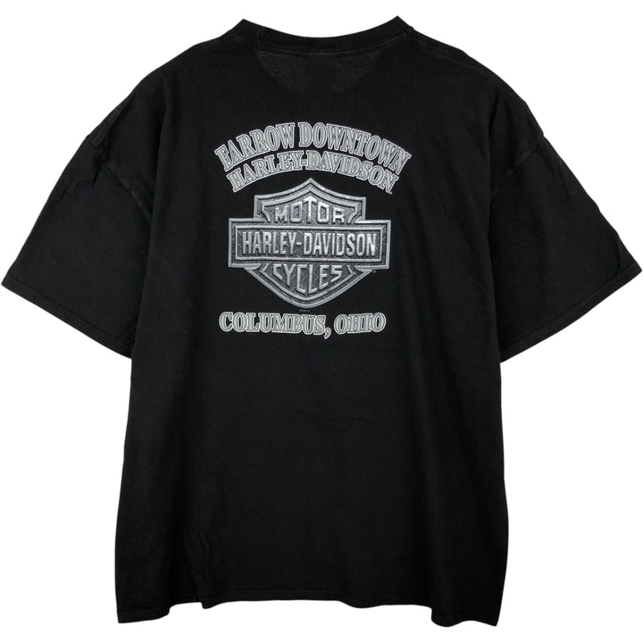 Harley-Davidson Skull Pattern Motorcycle Bike T-shirt Men's XXL cotton black type Vintage Second Hand