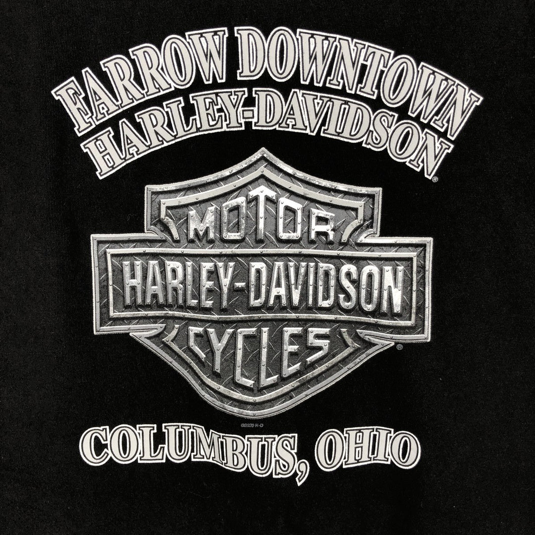 Harley-Davidson Skull Pattern Motorcycle Bike T-shirt Men's XXL cotton black type Vintage Second Hand