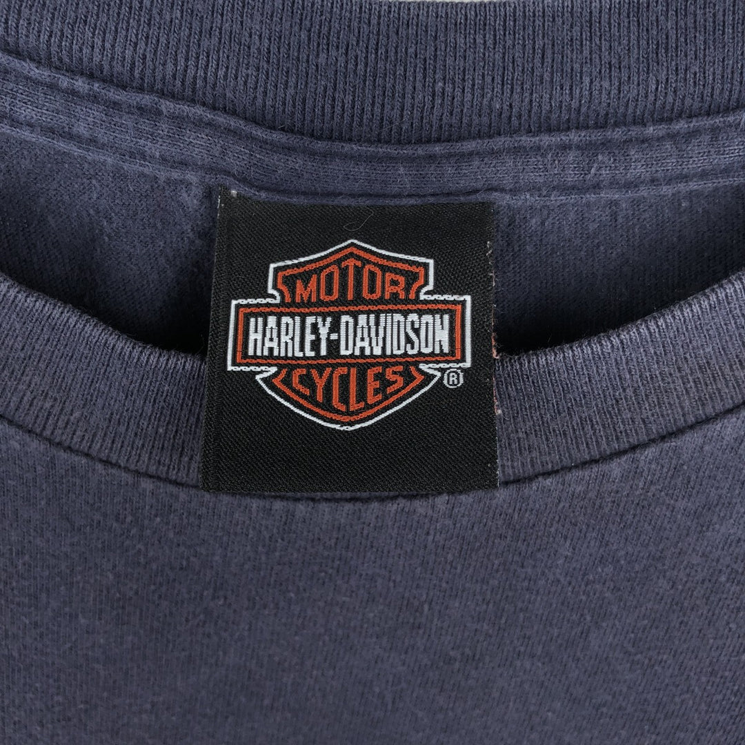 Harley-Davidson Eagle Pattern Stars and Stripes Motorcycle T-Shirt, Men's Size Medium unclear navy blue type Vintage Second Hand