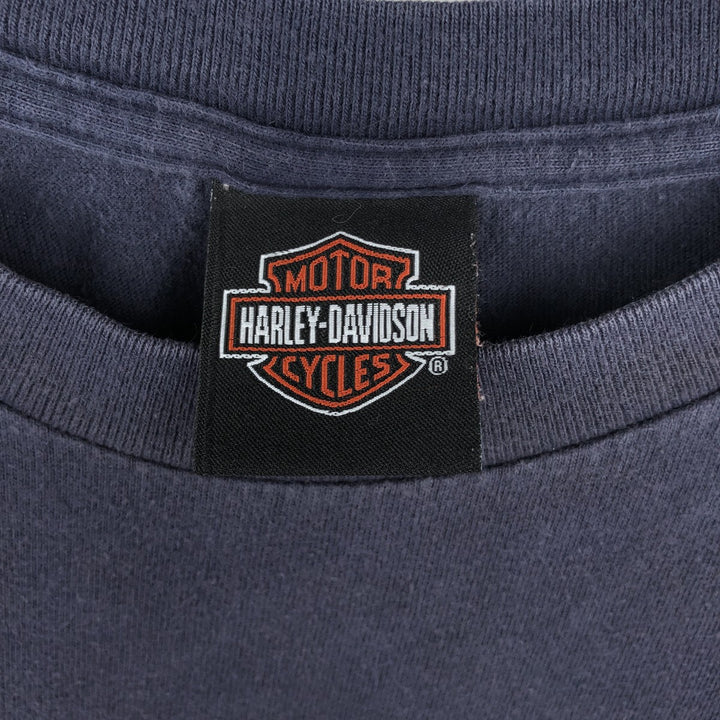 Harley-Davidson Eagle Pattern Stars and Stripes Motorcycle T-Shirt, Men's Size Medium unclear navy blue type Vintage Second Hand