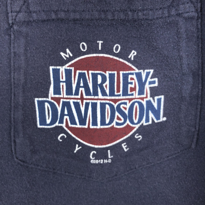 Harley-Davidson Eagle Pattern Stars and Stripes Motorcycle T-Shirt, Men's Size Medium unclear navy blue type Vintage Second Hand
