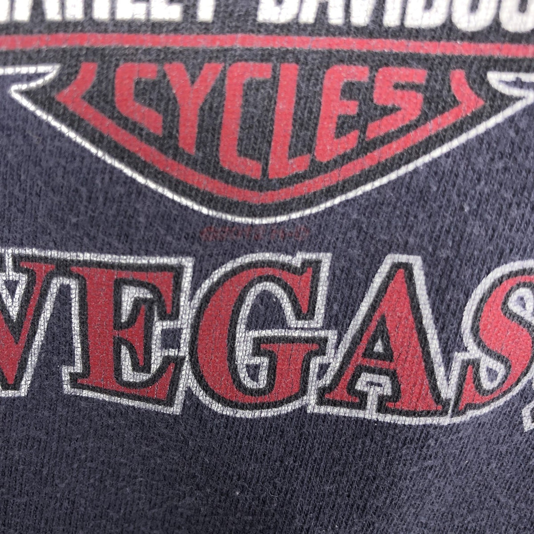 Harley-Davidson Eagle Pattern Stars and Stripes Motorcycle T-Shirt, Men's Size Medium unclear navy blue type Vintage Second Hand