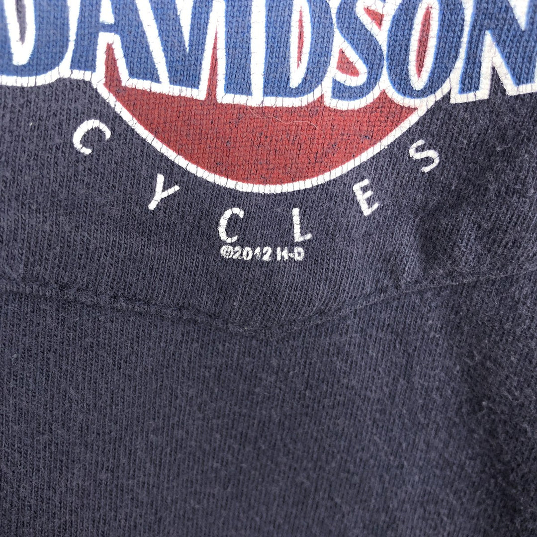 Harley-Davidson Eagle Pattern Stars and Stripes Motorcycle T-Shirt, Men's Size Medium unclear navy blue type Vintage Second Hand