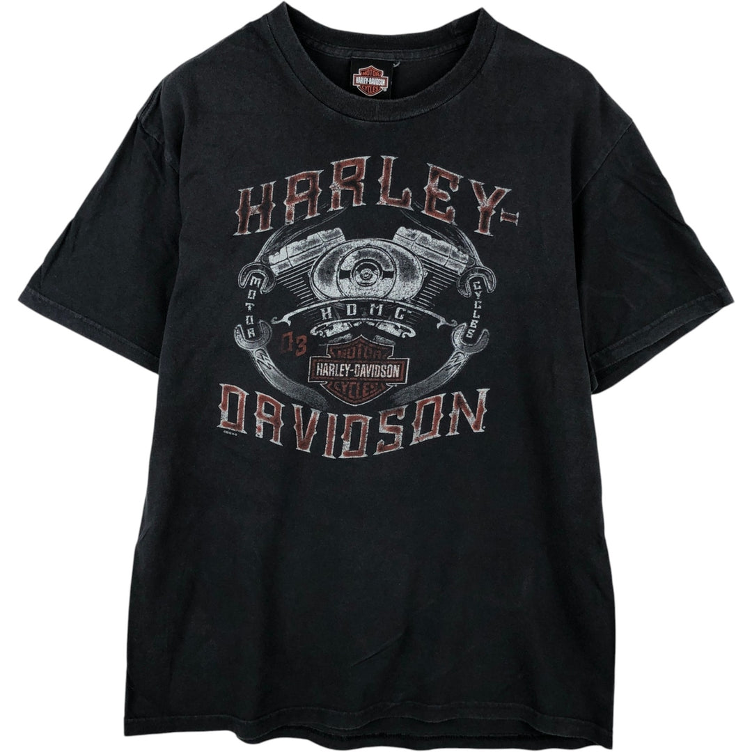 Harley-Davidson Motorcycle Bike T-shirt, Men's Size L cotton black type Vintage Second Hand